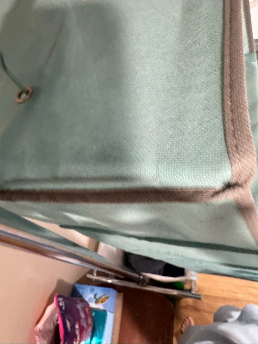 Fabric Hanging Organizer - Teal Over-the-Rod Storage